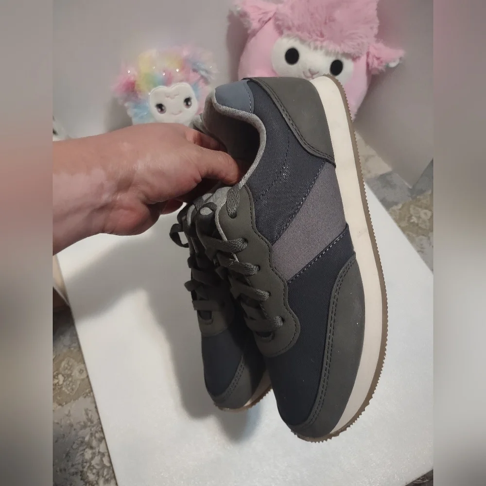 Cat & Jack Charcoal and Black Lace-Up Sneakers